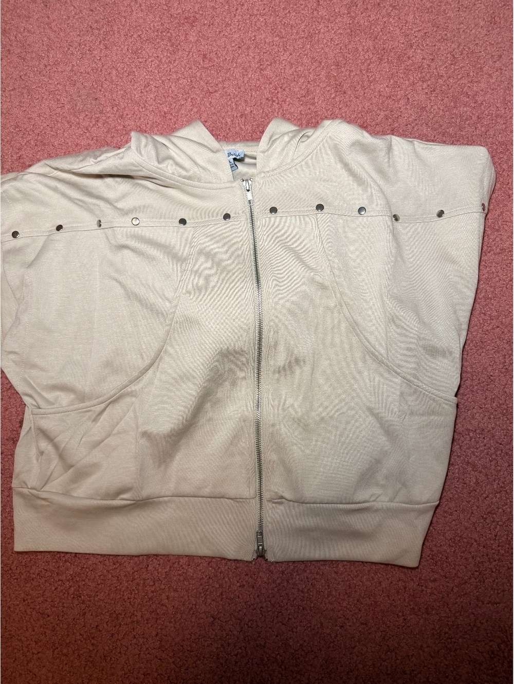 White Birch Women's Beige Zip-Up Hoodie Jacket Size XL